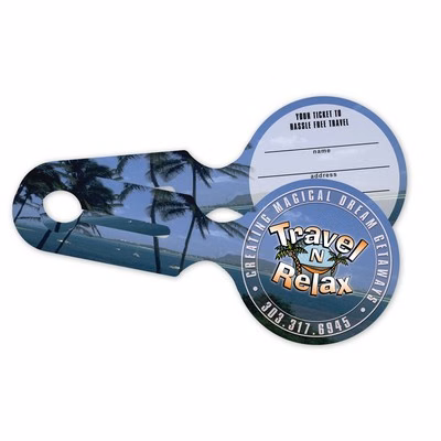 All-in-One Luggage Tags, Full-Color 3.5"x8.25" circle 3.5"