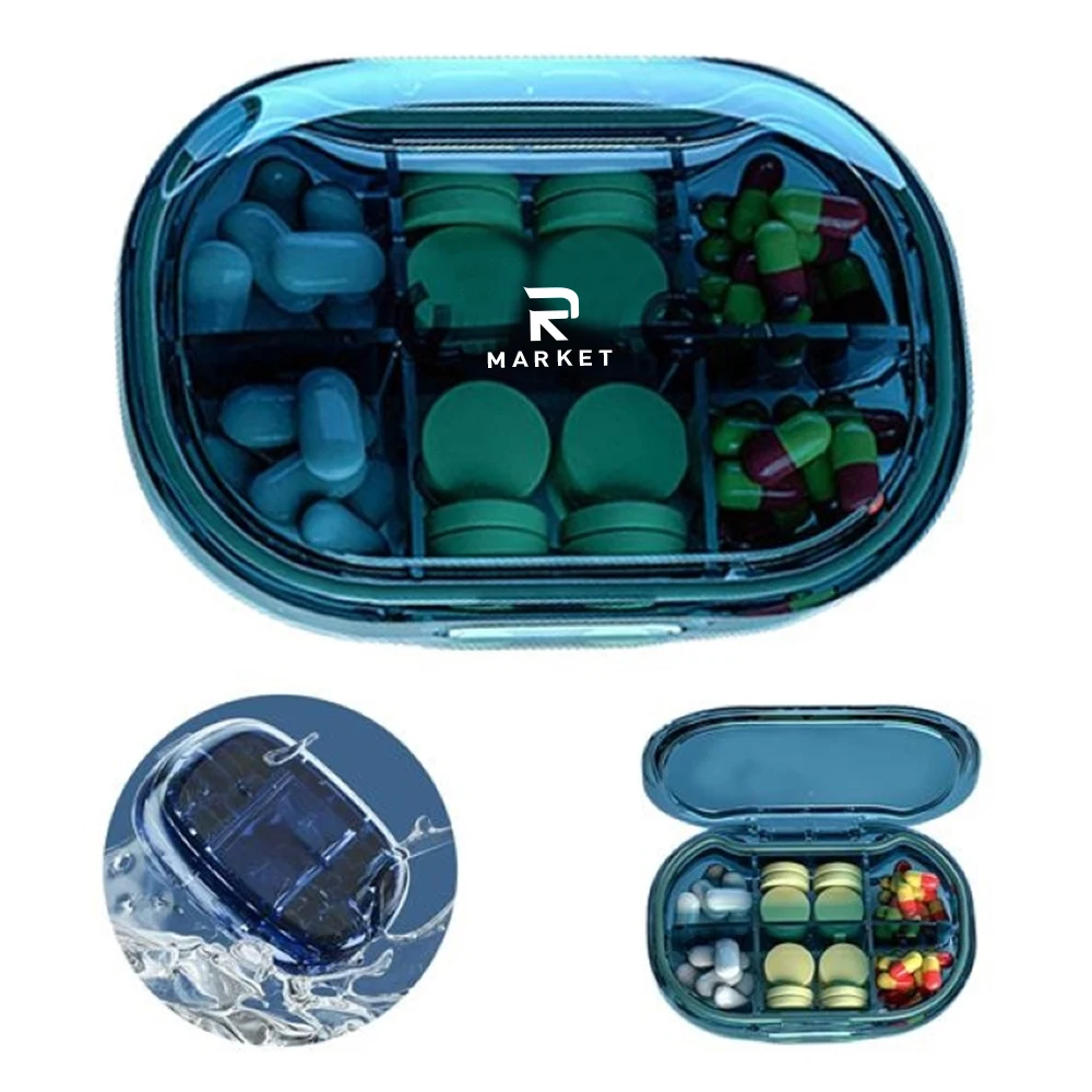 6 Compartments Portable Pill Case of food-grade plastic and grain fiber 1