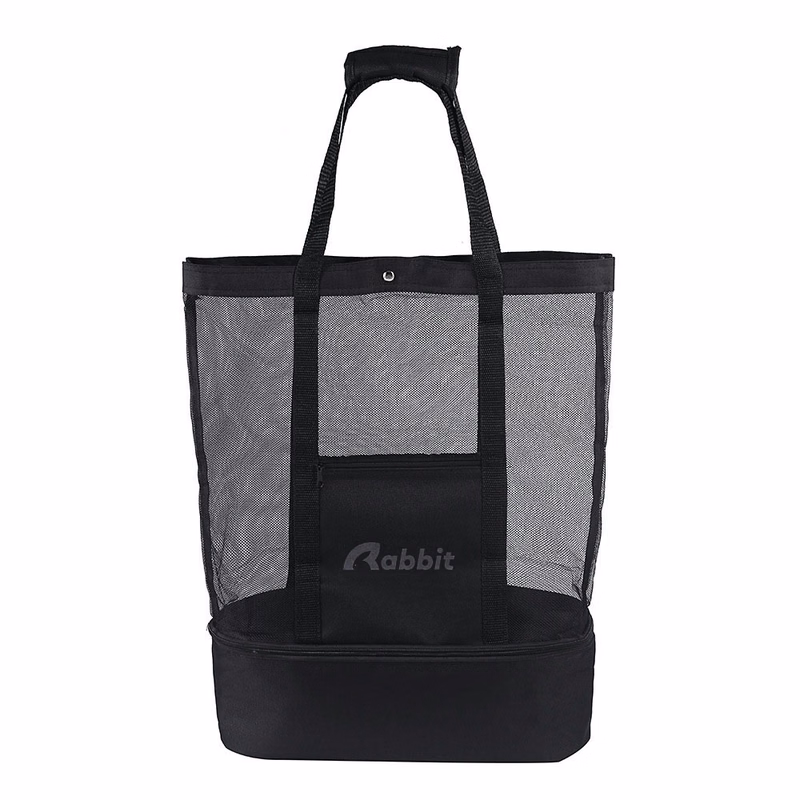 Dual - Compartment Mesh Tote with Cooler Base