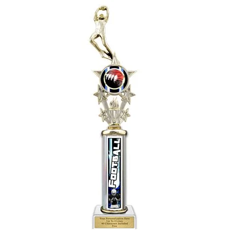 Trophy, 20" Action Matrix Blue Football Blue 1 col 1