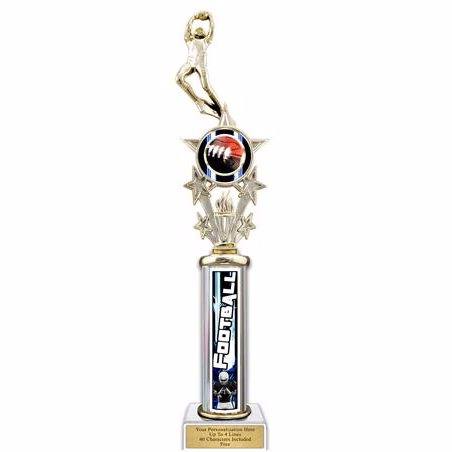 Trophy, 18" Action Matrix Blue Football 1 column s