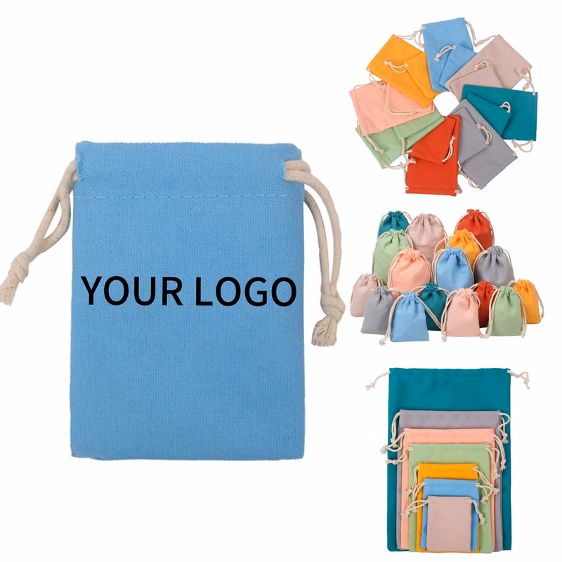 Reusable Cotton Drawstring Bag Compact and Portable