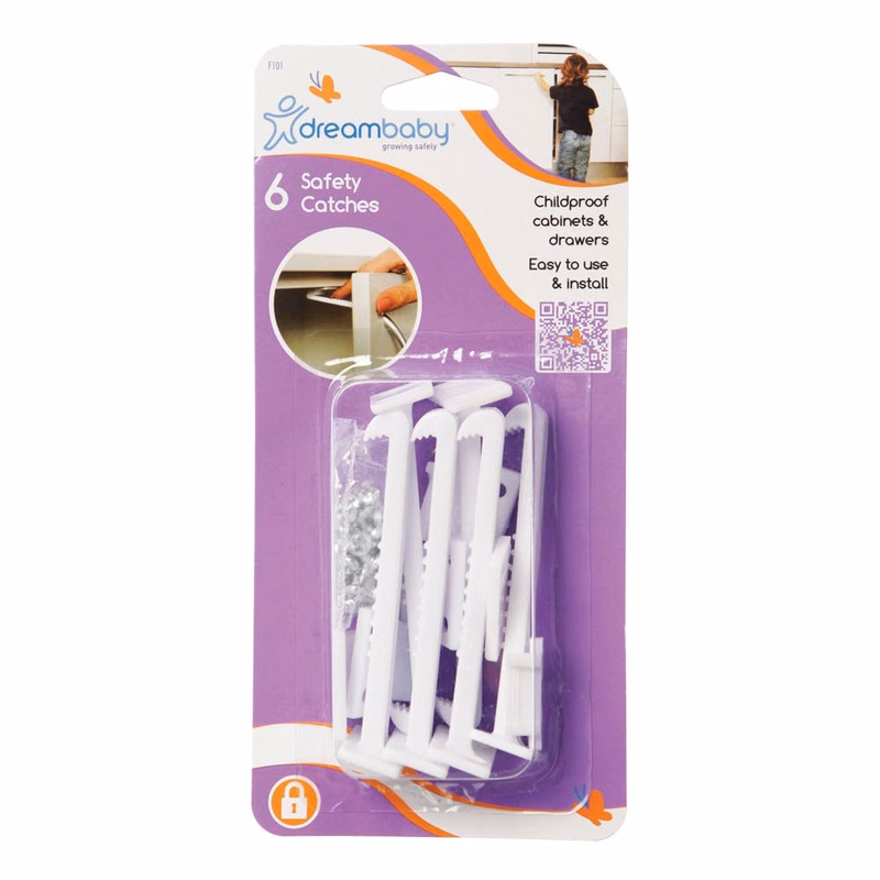 Safety Catches - Drawers & Cabinets 6 Pack