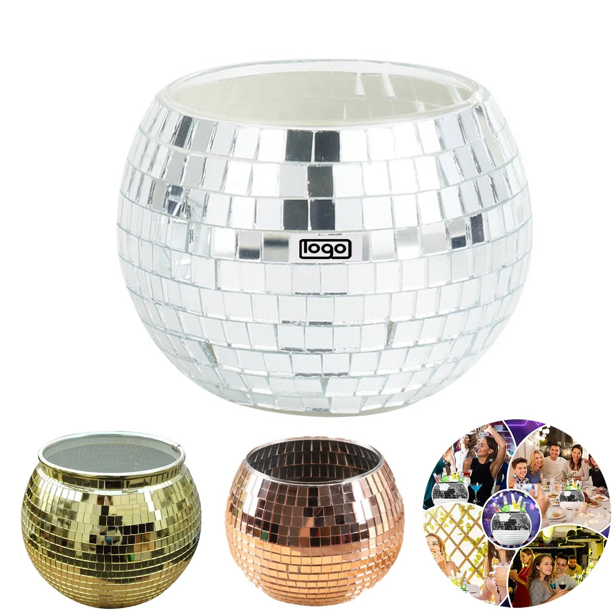 Large Mirror Ice Bucket, Laser Champagne Chiller 1