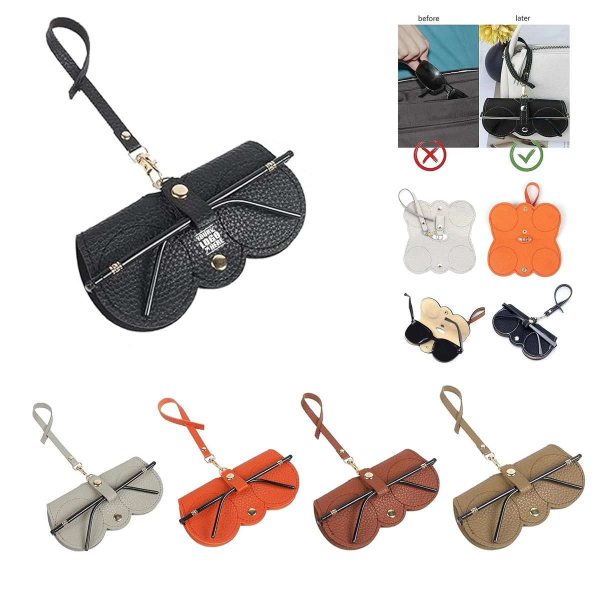 Soft Leather Sunglasses Holder 1