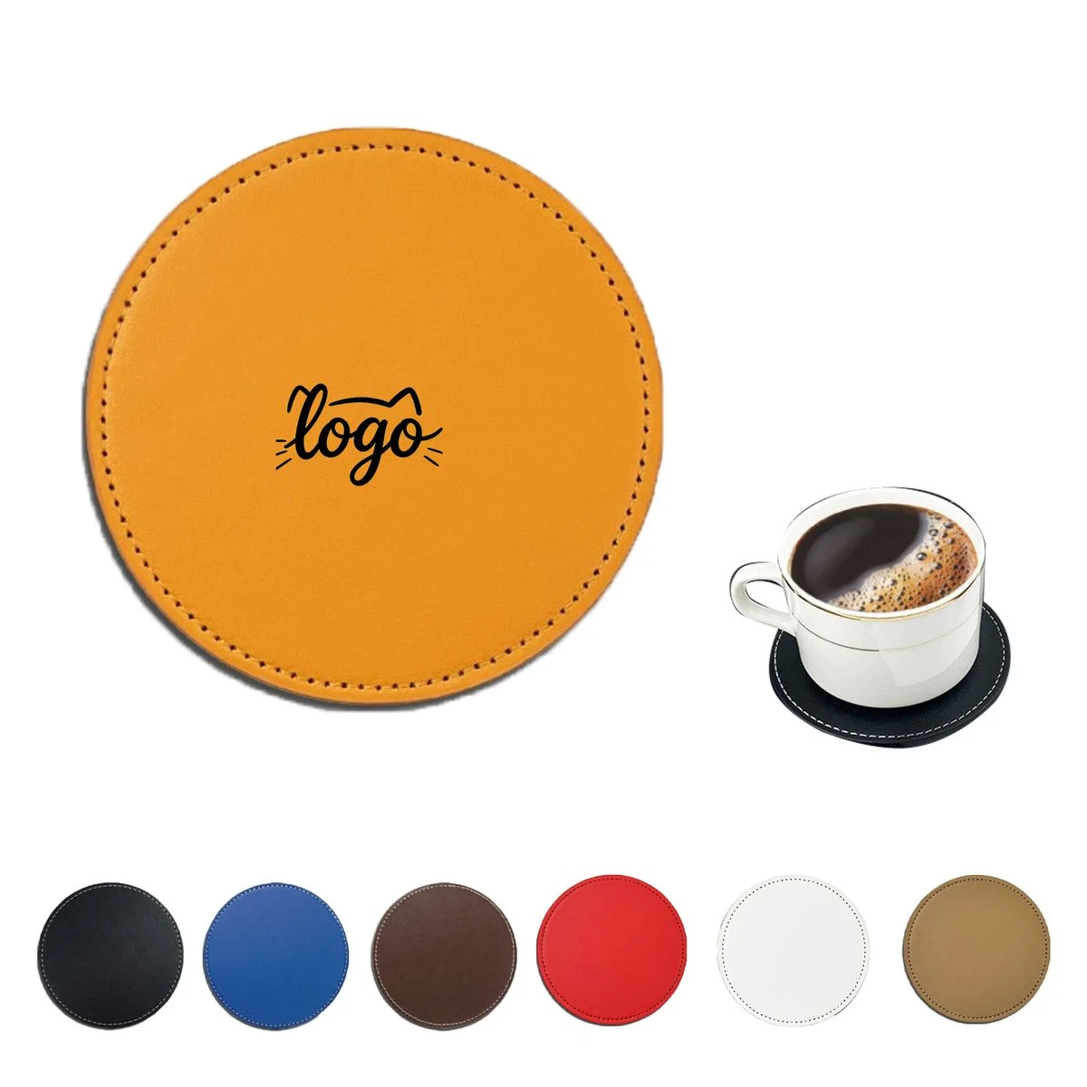 Premium Genuine Leather Drink Coasters for Home and Office 1