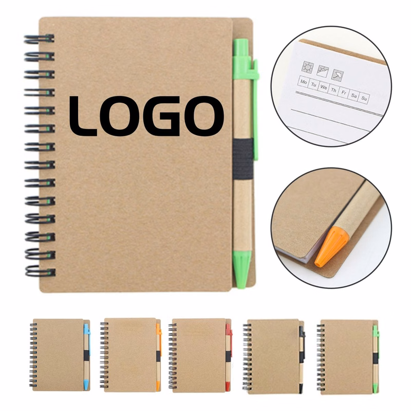Eco-Friendly Recycled Kraft Notebook With Matching Pen