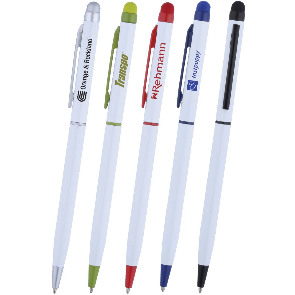 Slim Thin Metal Twist Action Stylus Ballpoint Pen 1