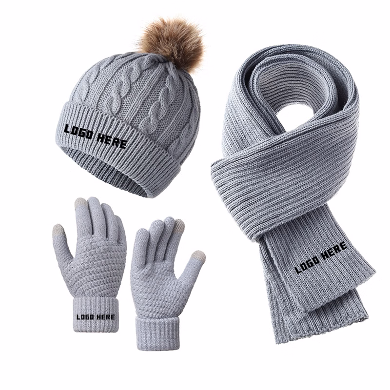 Warm Winter 3-Piece Set (Hat, Scarf, Gloves) MOQ 20