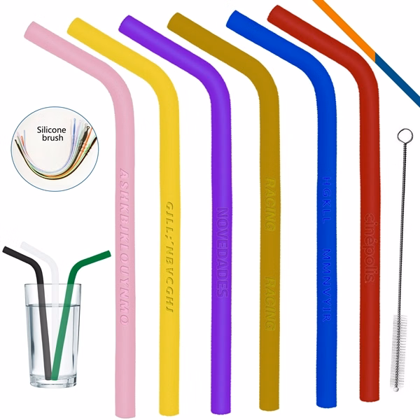 Custom Silicone Straw with Laser Engraving — Durable Eco-Friendly Drinkware Promo