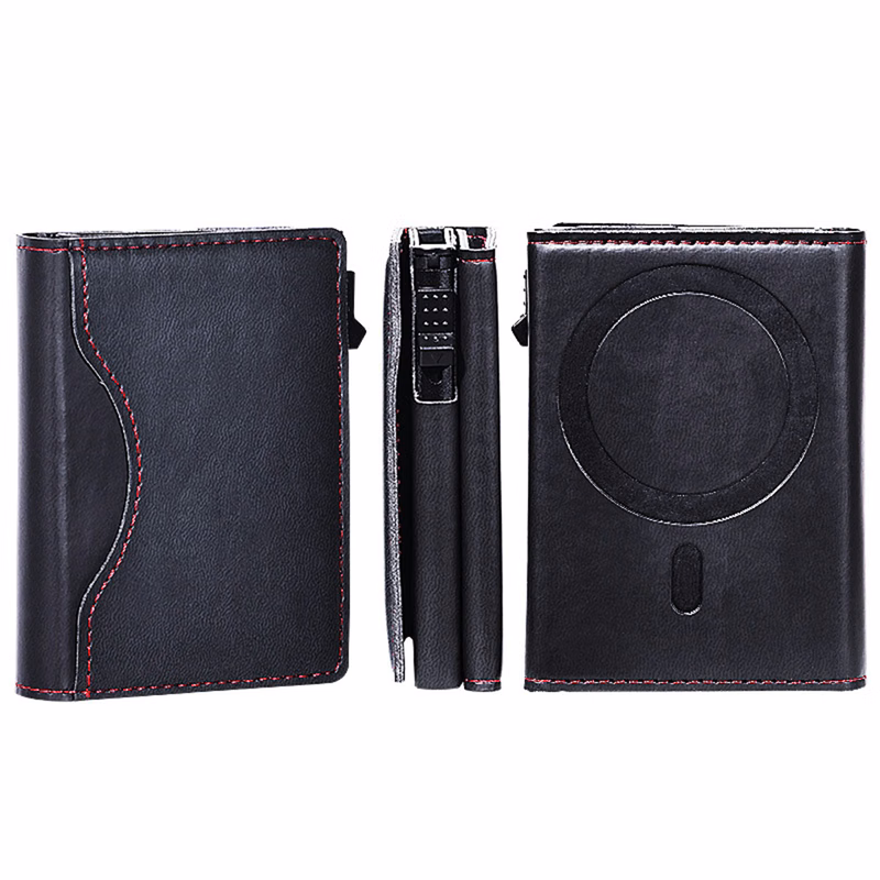 RFID Blocking Leather Wallet Phone Case with Magnetic Closure