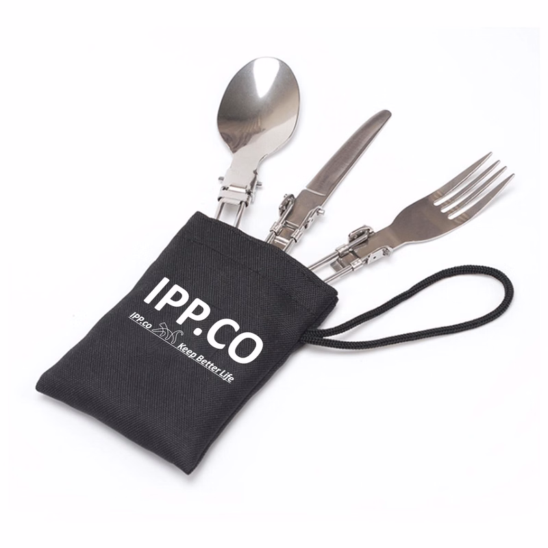Foldable Portable Spoon Fork Knife Set for Camping