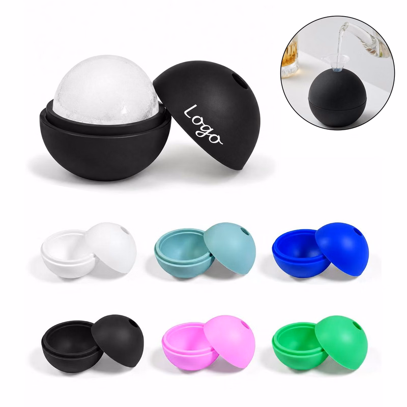 Flexible Silicone Round Ice Mold With Water Funnel