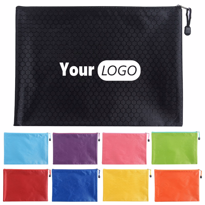Pvc Football Pattern Waterproof Zipper File Bag