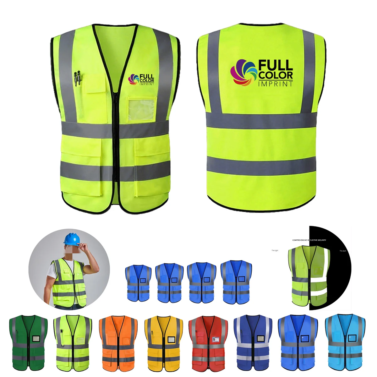 High-Visibility Polyester Safety Vest With Reflective Stripes 1