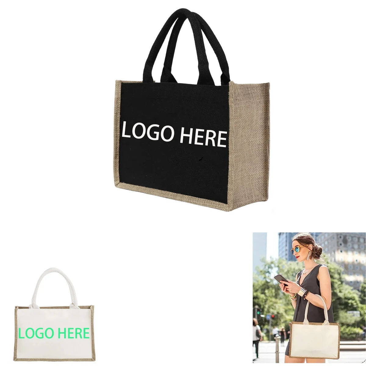 Burlap Canvas Tote Bag 1