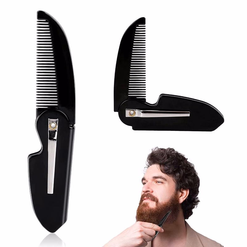 Pocket Folding Sawcut Mustache Comb
