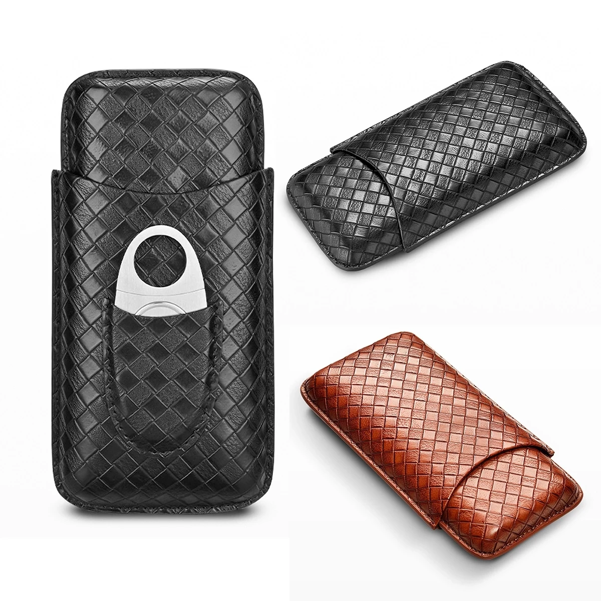 Cigar Case Humidor With Cigar Cutter Stainless Steel 1