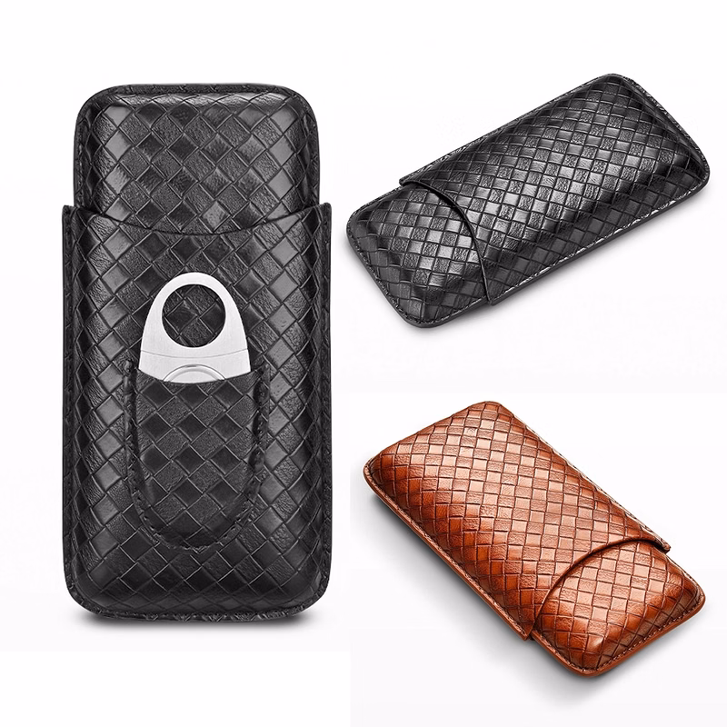 Cigar Case Humidor With Cigar Cutter Stainless Steel