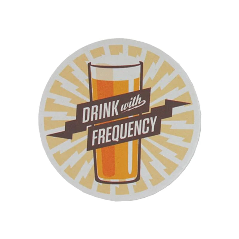 3.5" Round 60pt Full Color Pulp Board Paper Coaster 1