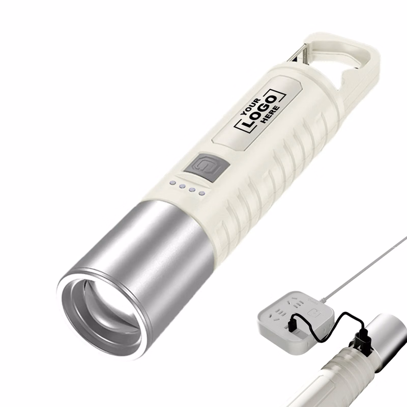 COB With Side Light Battery Display Flashlight