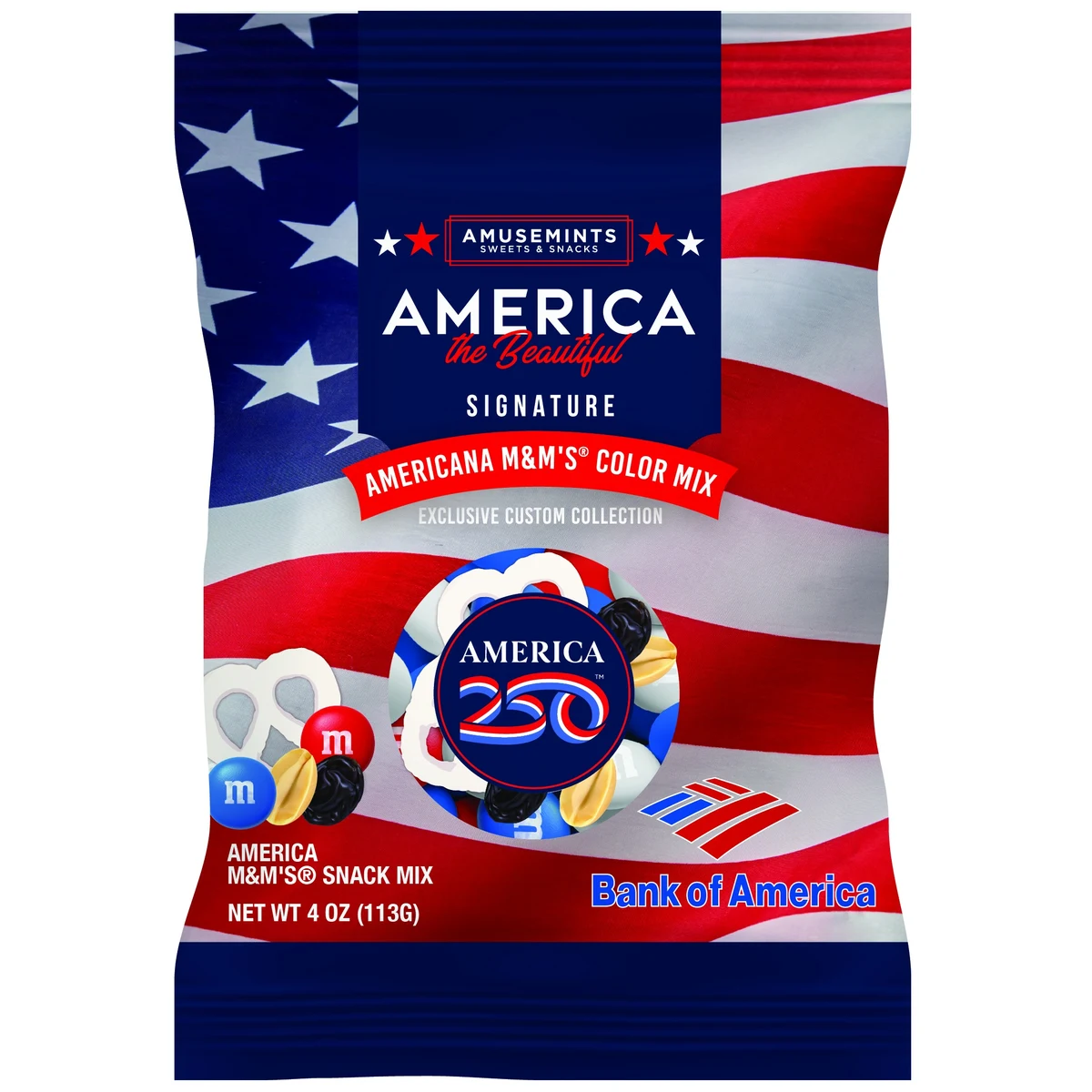 4oz Digibag, America 250 M&M Snack mix 1