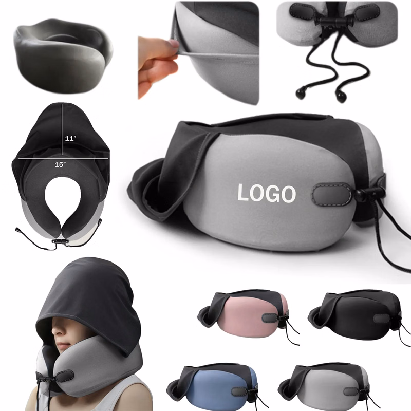 Hooded Memory Foam Neck Support for Travel