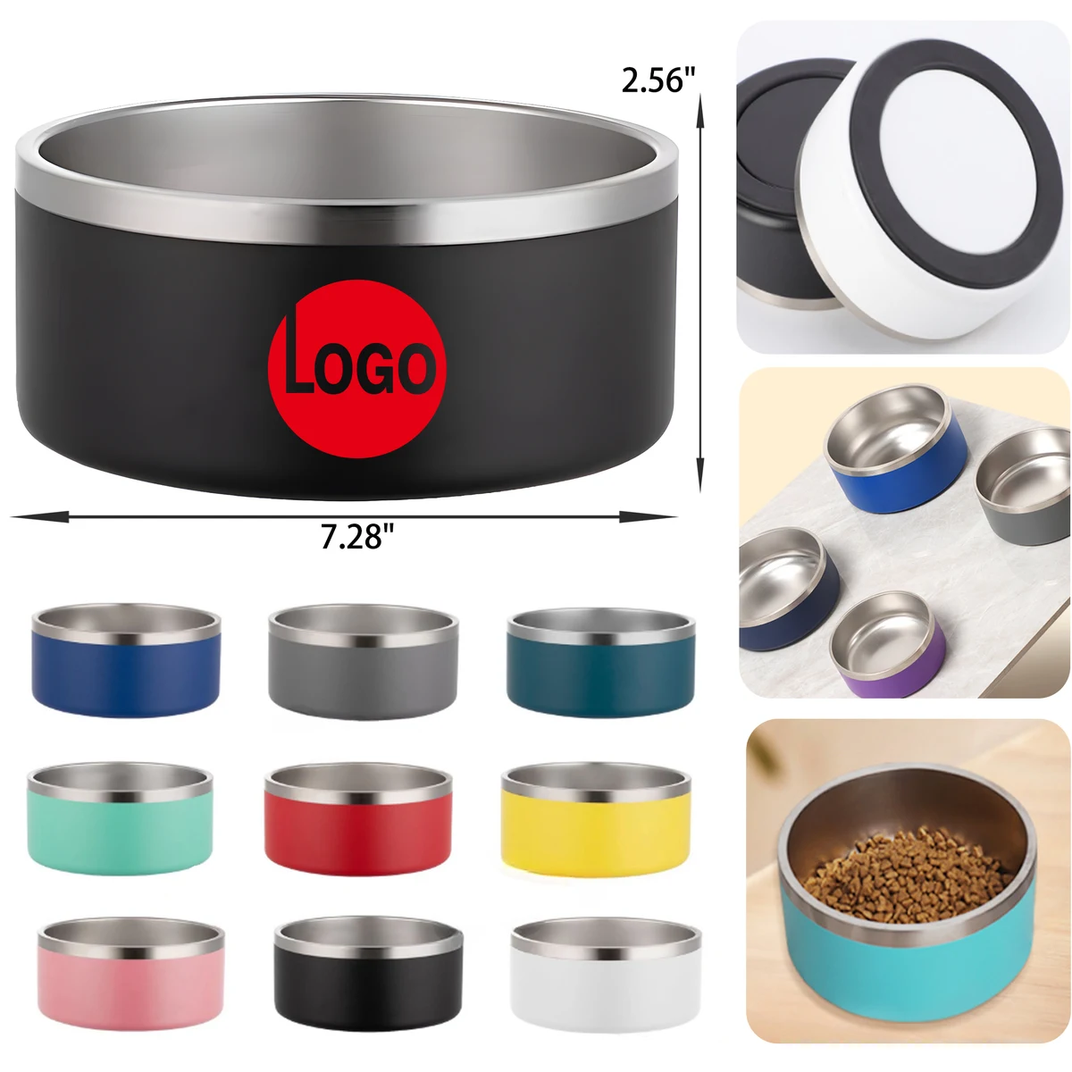 MOQ 50 PCS Stylish 42 OZ Stainless Steel Pet Dog Bowl 1