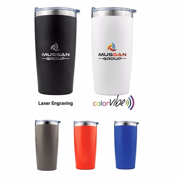 20 Oz. SipTek Powder Coated Tumbler w/Clear Slide Lid