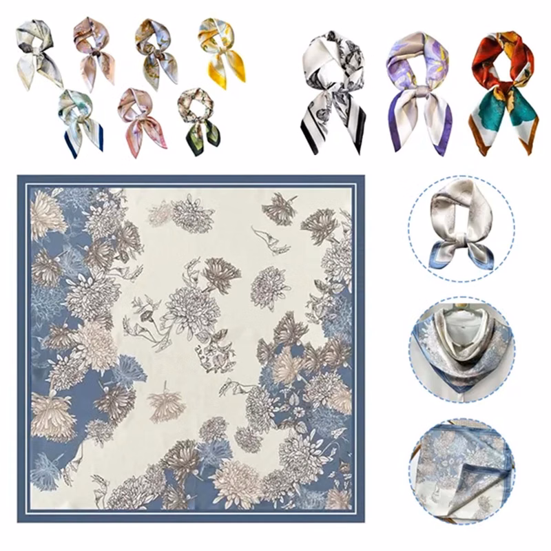 12 Momme Silk Scarves Custom Digital Printing