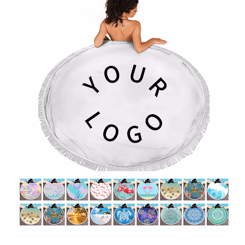 MOQ 50 Microfiber Round Beach Towel