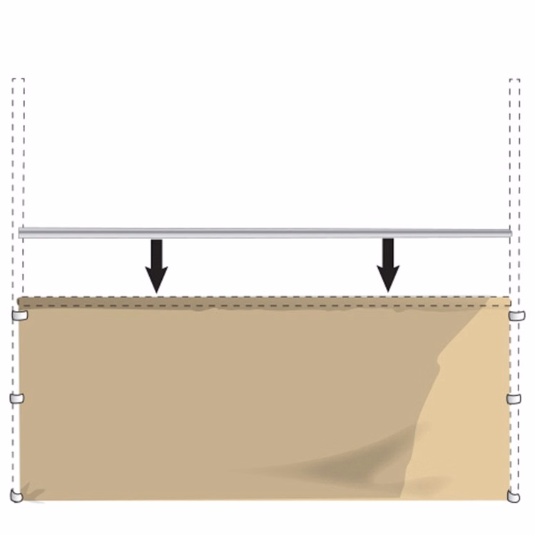 10 foot cream rail curtain with hardware