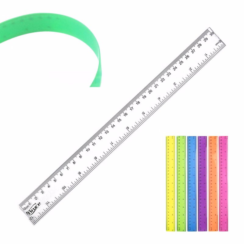 12-Inch Transparent Plastic Ruler