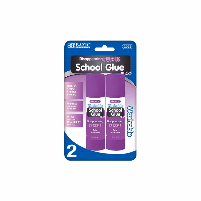 Glue Sticks - 2 Count Disappearing Purple Washable