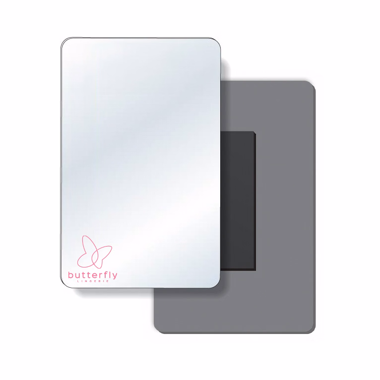 Co-Polyester Magnetic Mirror Square Shape (3.5"x5.5"), Spot Colours