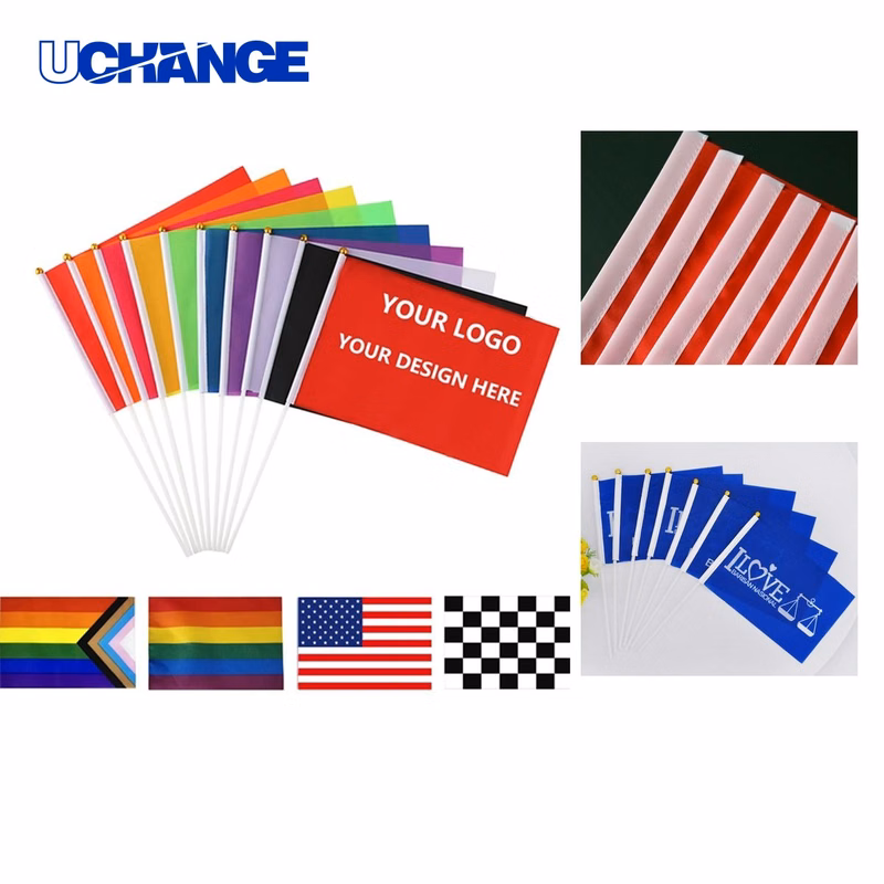 Full Color Custom Handheld Stick Flag Express Service