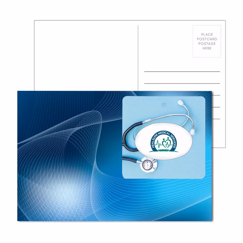 Post Card With Full-Color Square Luggage Tag
