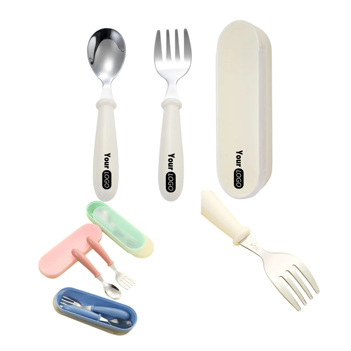 304 Stainless Steel Kids Spoon and Fork Set 1