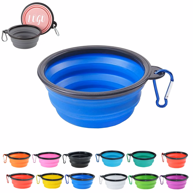Collapsible Silicone Dog Bowl w/Carabiner