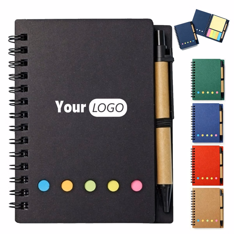 A6 Spiral Memo Pad With Sticky Tabs And Pen