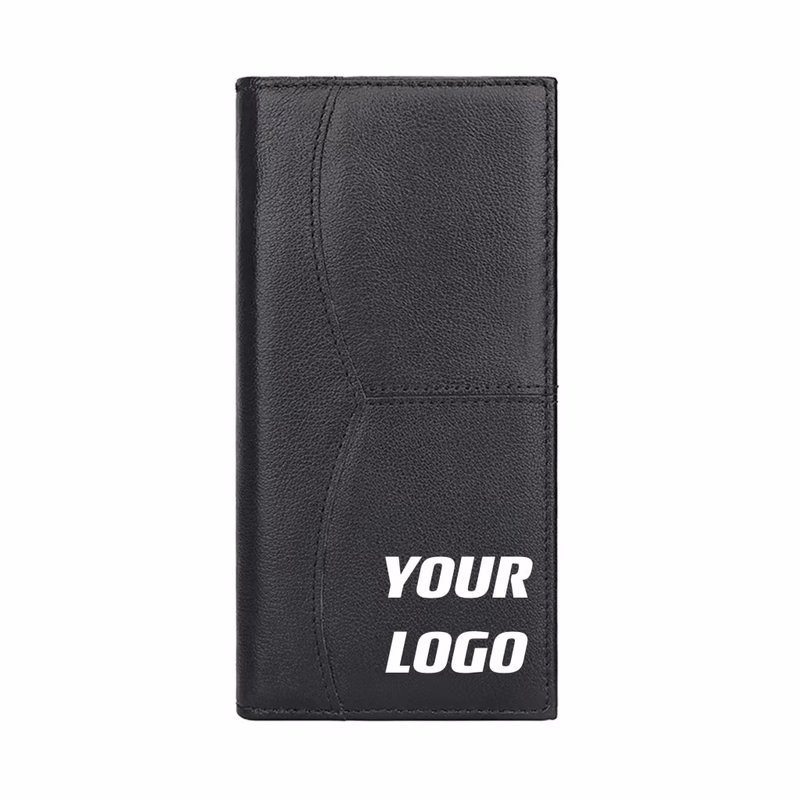 Custom RFID Anti-Theft Function Black Genuine Leather Wallet