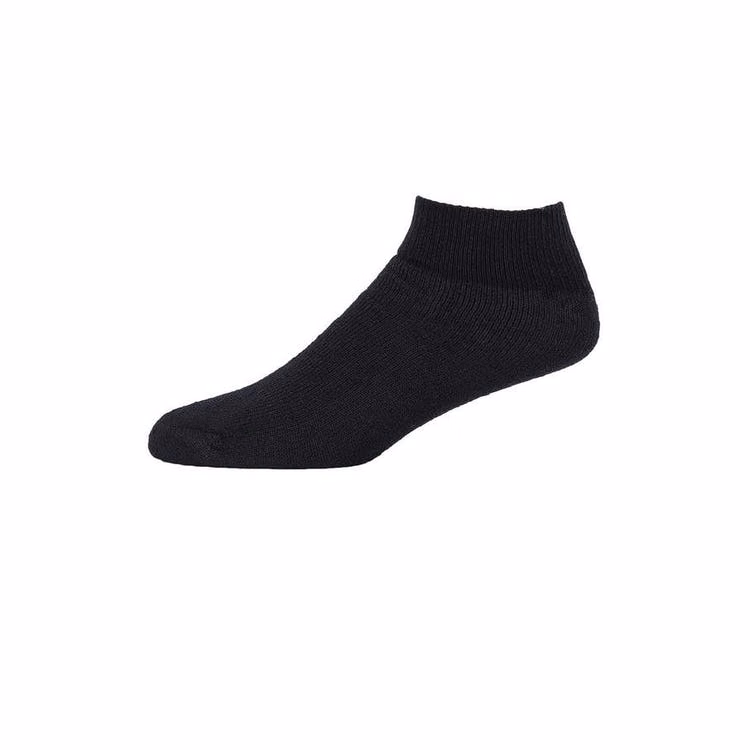 Adult Ankle Socks - Black 9-11 Stretch Knit