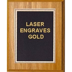 5" x 7" Oak Finish Plaque with a Black Florentine Plate