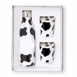 GT-59CW (COW) Stainless Steel Bottle & Tumblers Gift Set