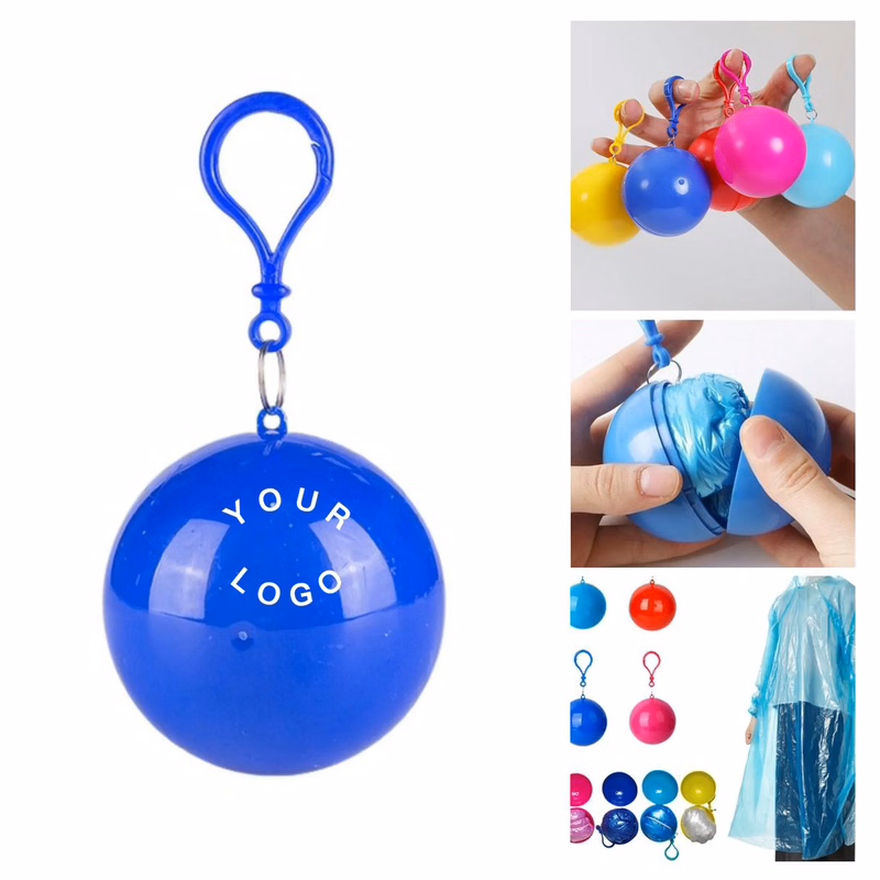 Portable Emergency Raincoat Ball with Poncho