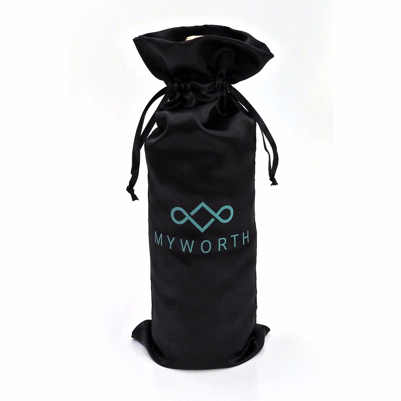 "Black Tie" Satin Drawstring Bag 5 X 15"