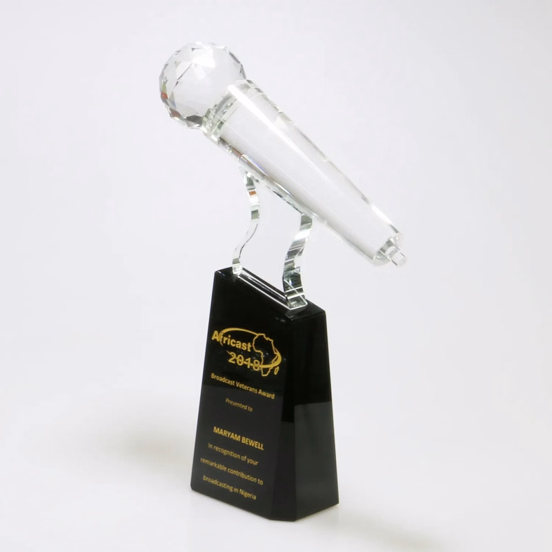 Crystal Microphone Trophy