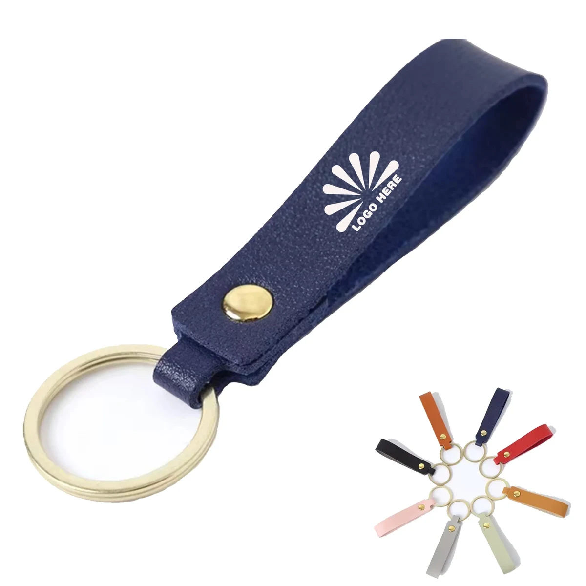 Leather Keychain With Customizable Logo 1