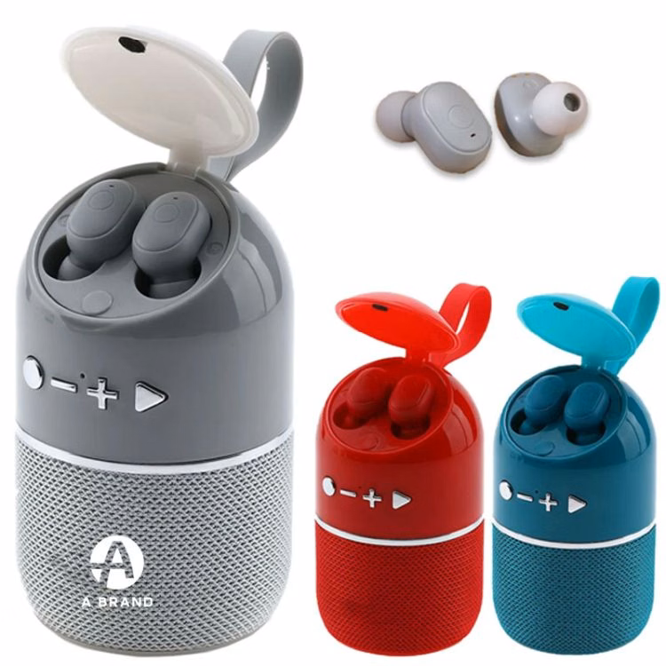 Portable Bluetooth Speaker with Wireless Sports Headphones