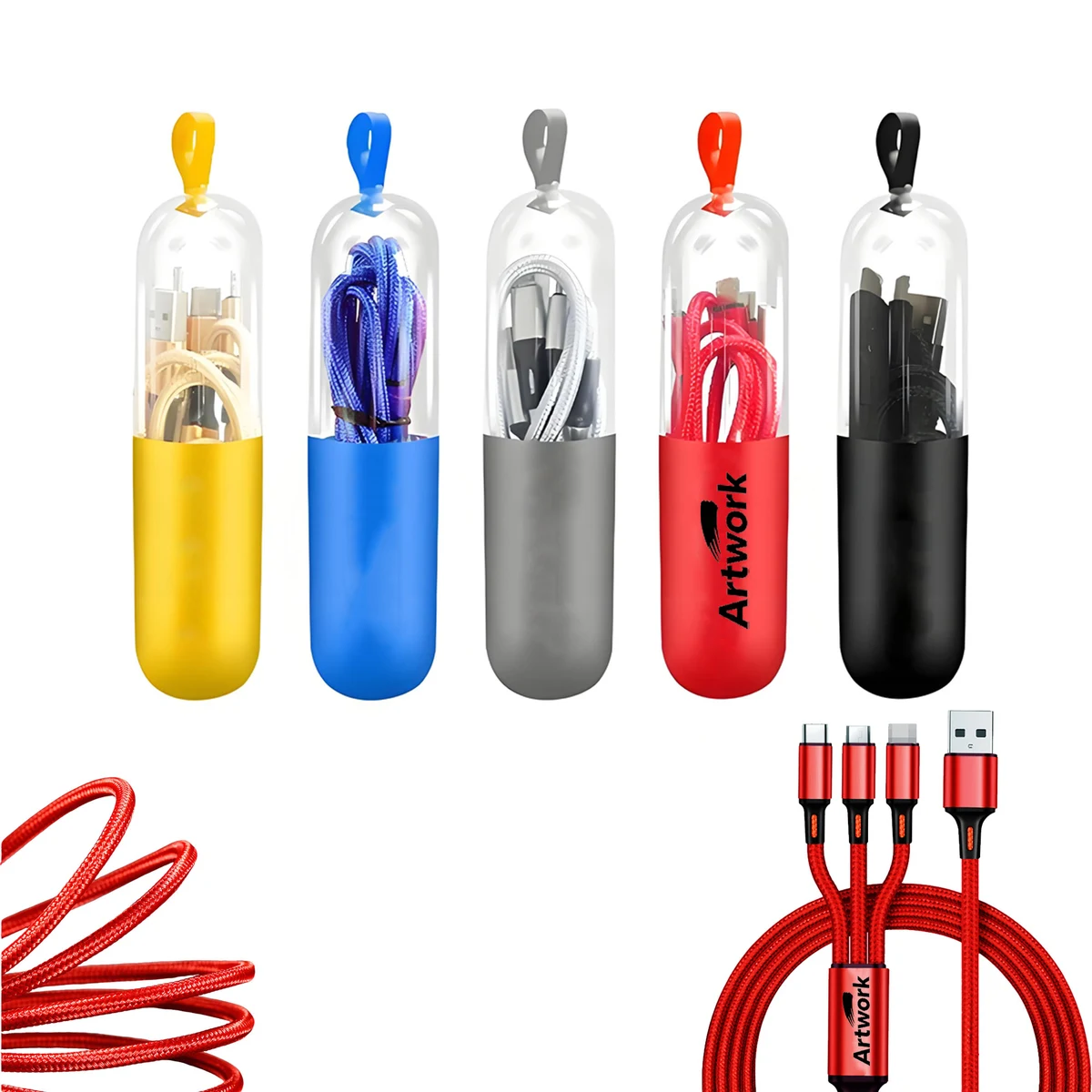 Three In One Nylon Braided Data Cable 1